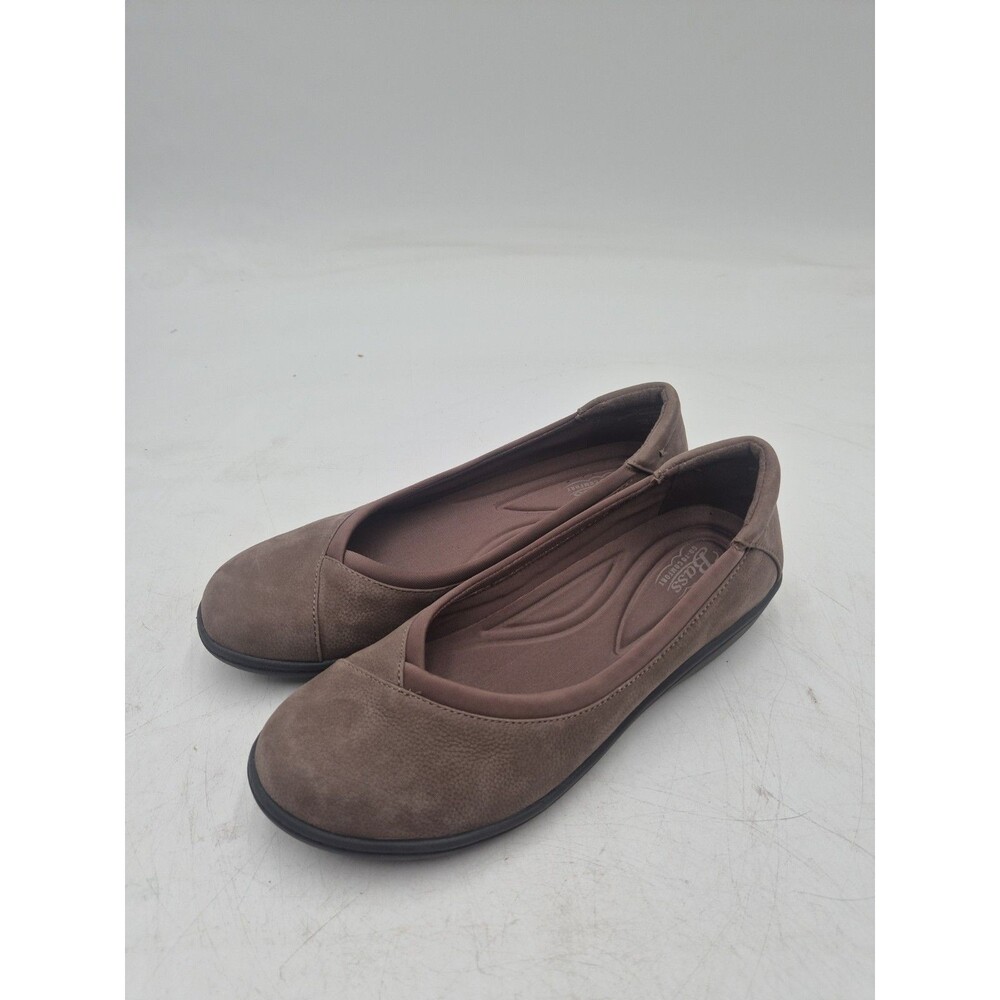: G.H. Bass & Co. Women's Brown Suede Ballet Flats Comfort Slip On Shoes Size...